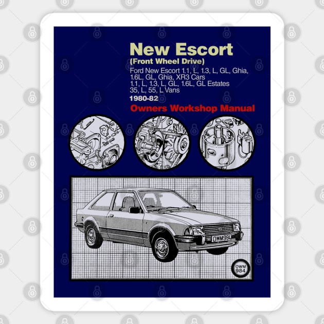 FORD ESCORT - owners manual Sticker by Throwback Motors